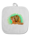 Squirrel Monkey Watercolor White Fabric Pot Holder Hot Pad-Pot Holder-TooLoud-White-Davson Sales