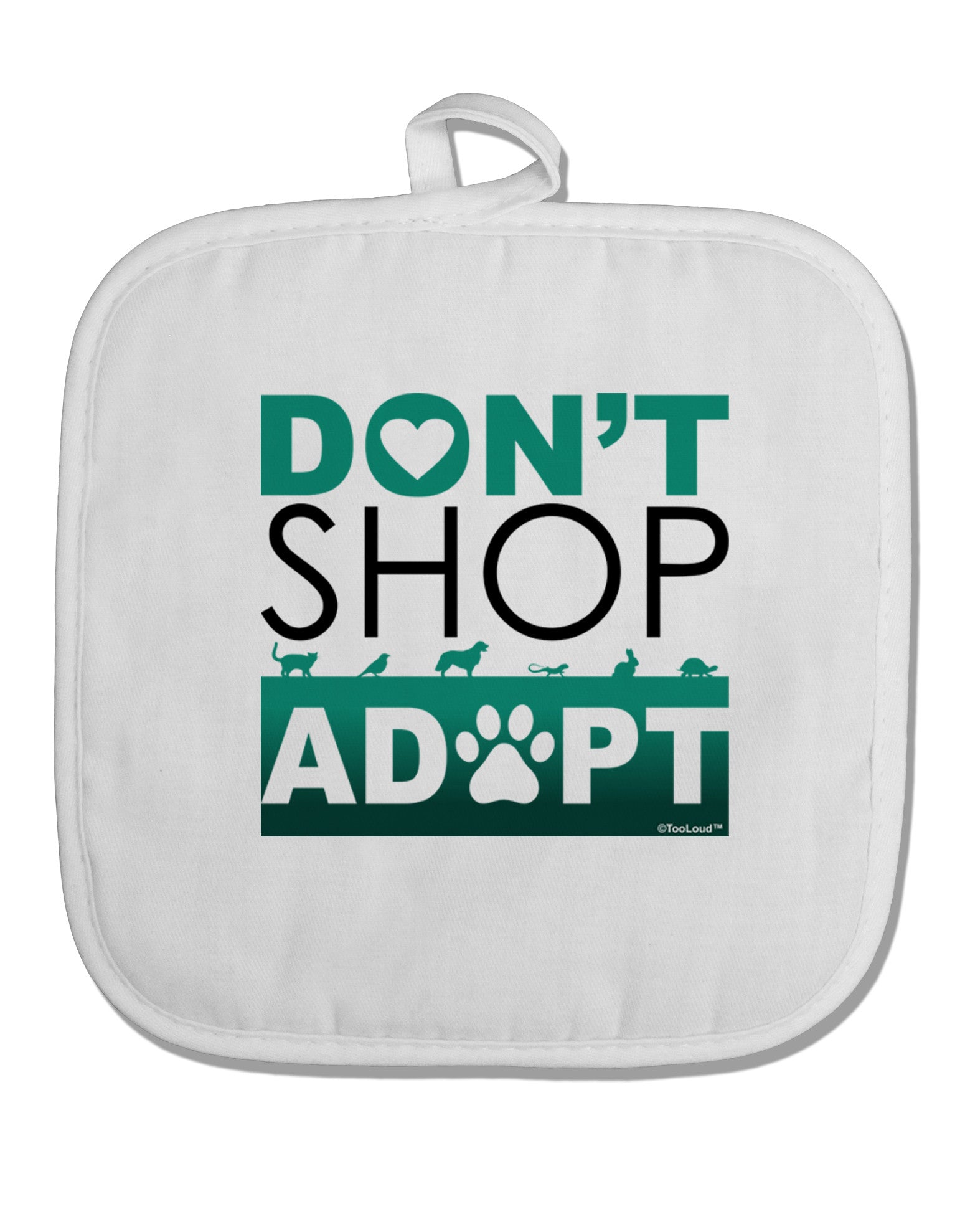 Don't Shop Adopt White Fabric Pot Holder Hot Pad-Pot Holder-TooLoud-White-Davson Sales