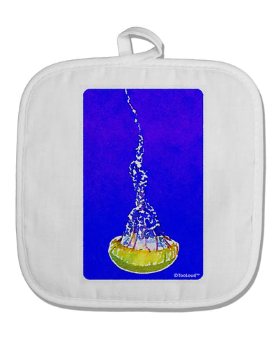 Solo Jellyfish Watercolor White Fabric Pot Holder Hot Pad-Pot Holder-TooLoud-White-Davson Sales