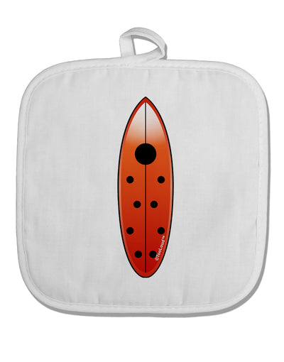 Ladybug Surfboard White Fabric Pot Holder Hot Pad by TooLoud-Pot Holder-TooLoud-White-Davson Sales