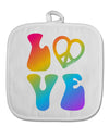 Peace and Love - Peace Heart Love White Fabric Pot Holder Hot Pad-Pot Holder-TooLoud-White-Davson Sales