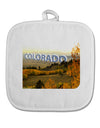 Colorado Postcard Gentle Sunrise White Fabric Pot Holder Hot Pad by TooLoud-TooLoud-White-Davson Sales