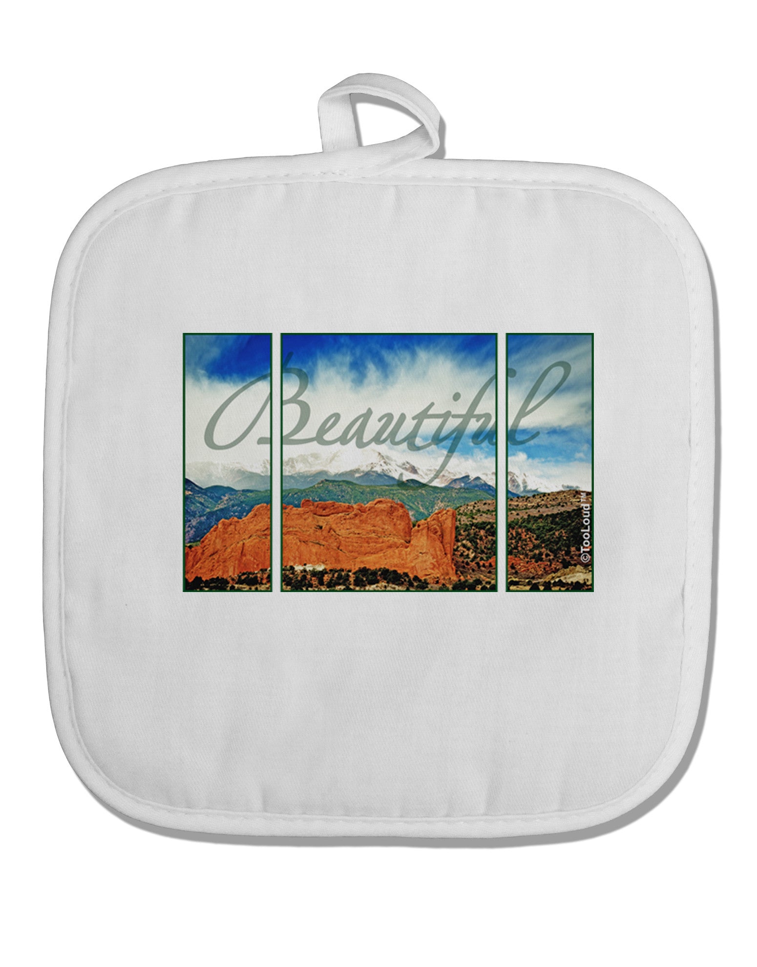 CO Beautiful View Text White Fabric Pot Holder Hot Pad-Pot Holder-TooLoud-White-Davson Sales