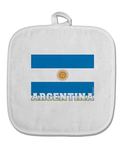 Argentina Flag White Fabric Pot Holder Hot Pad-Pot Holder-TooLoud-White-Davson Sales