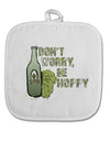 TooLoud Don't Worry Be Hoppy White Fabric Pot Holder Hot Pad-PotHolders-TooLoud-Davson Sales