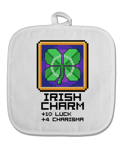 Pixel Irish Charm Item White Fabric Pot Holder Hot Pad-Pot Holder-TooLoud-White-Davson Sales