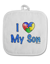 I Heart My Son - Autism Awareness White Fabric Pot Holder Hot Pad by TooLoud-Pot Holder-TooLoud-White-Davson Sales