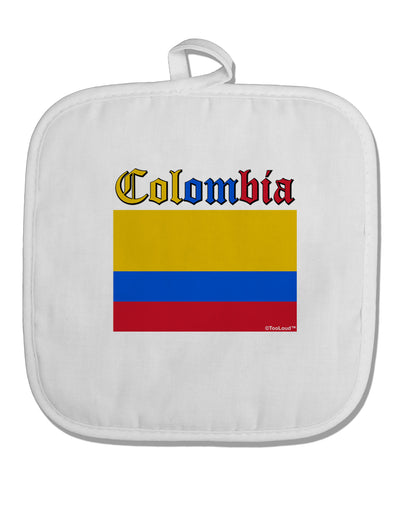 Colombia Flag White Fabric Pot Holder Hot Pad-Pot Holder-TooLoud-White-Davson Sales