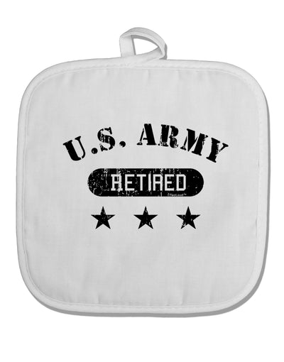 Retired Army White Fabric Pot Holder Hot Pad by TooLoud-Pot Holder-TooLoud-White-Davson Sales