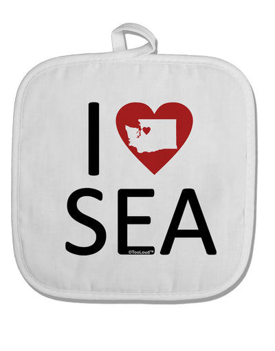 I Heart Seattle White Fabric Pot Holder Hot Pad-Pot Holder-TooLoud-White-Davson Sales