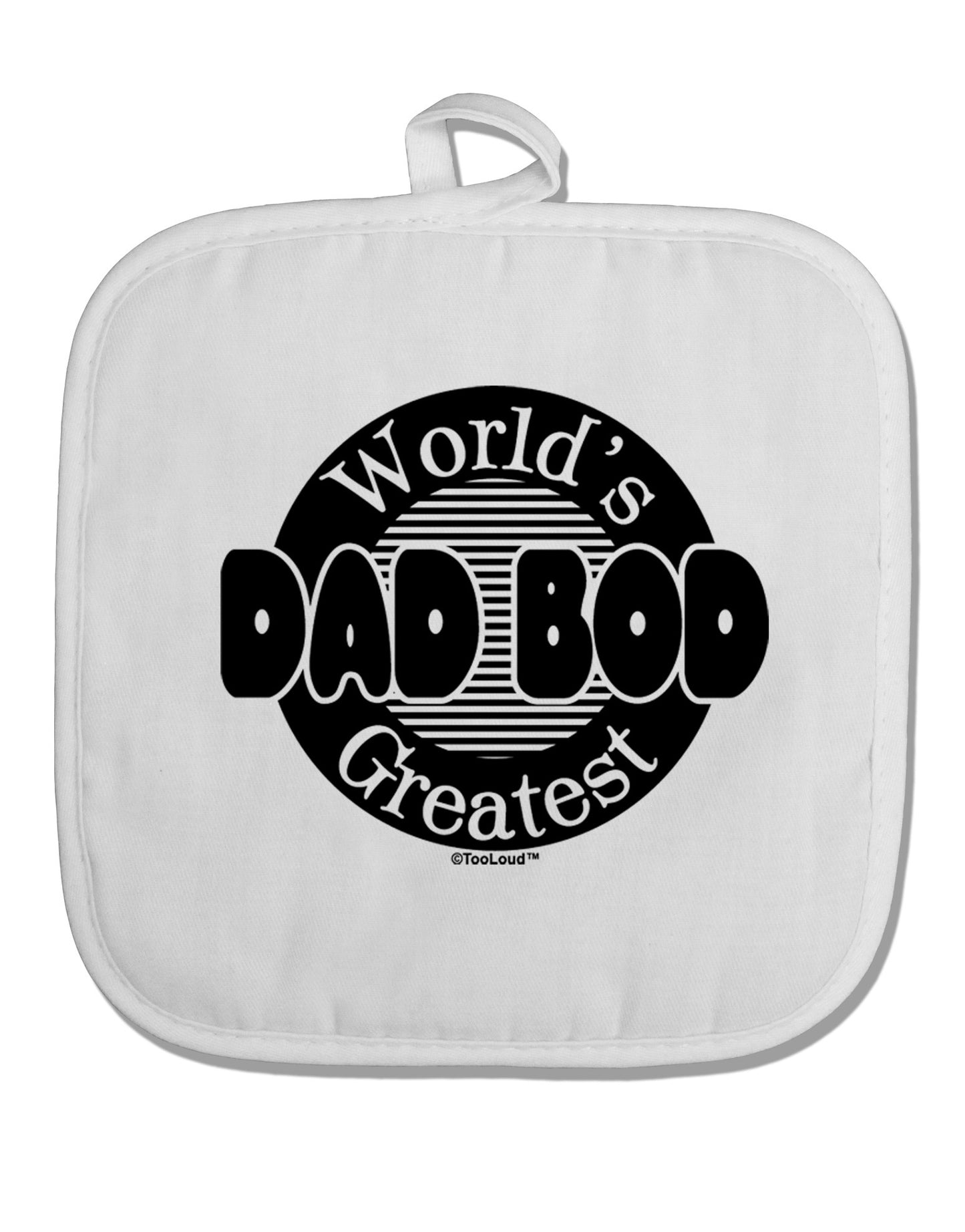 Worlds Greatest Dad Bod White Fabric Pot Holder Hot Pad by TooLoud-Pot Holder-TooLoud-White-Davson Sales