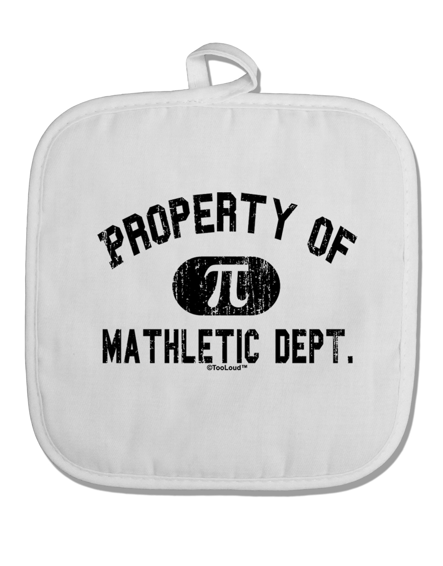 Mathletic Department Distressed White Fabric Pot Holder Hot Pad by TooLoud-Pot Holder-TooLoud-White-Davson Sales