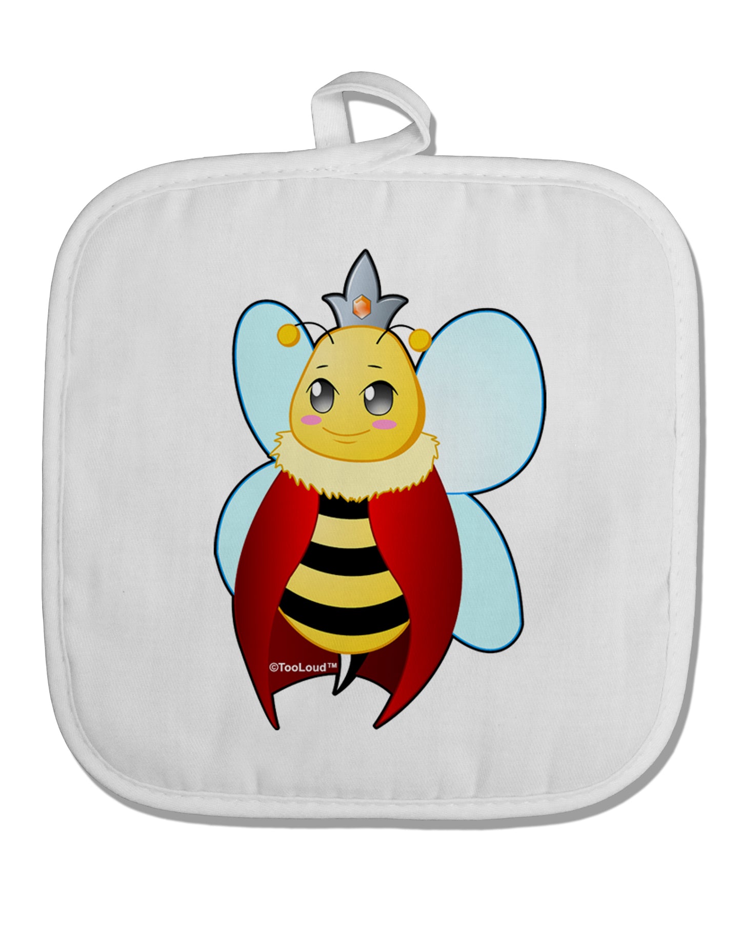 Queen Bee Mothers Day White Fabric Pot Holder Hot Pad by TooLoud-Pot Holder-TooLoud-White-Davson Sales