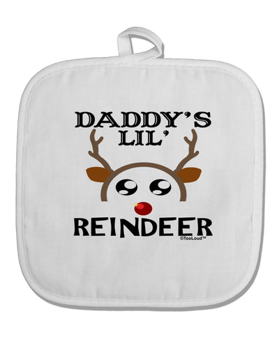 Daddy's Lil Reindeer Boy White Fabric Pot Holder Hot Pad-Pot Holder-TooLoud-White-Davson Sales