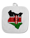 Kenya Flag Silhouette Distressed White Fabric Pot Holder Hot Pad-Pot Holder-TooLoud-White-Davson Sales