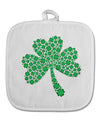 St. Patrick's Day Shamrock Design - Shamrocks White Fabric Pot Holder Hot Pad by TooLoud-Pot Holder-TooLoud-White-Davson Sales