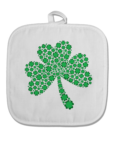 St. Patrick's Day Shamrock Design - Shamrocks White Fabric Pot Holder Hot Pad by TooLoud-Pot Holder-TooLoud-White-Davson Sales