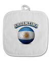 Soccer Ball Flag - Argentina White Fabric Pot Holder Hot Pad-Pot Holder-TooLoud-White-Davson Sales