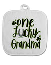 TooLoud One Lucky Grandma Shamrock White Fabric Pot Holder Hot Pad-PotHolders-TooLoud-Davson Sales