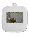 Bullfrog In Water White Fabric Pot Holder Hot Pad by TooLoud