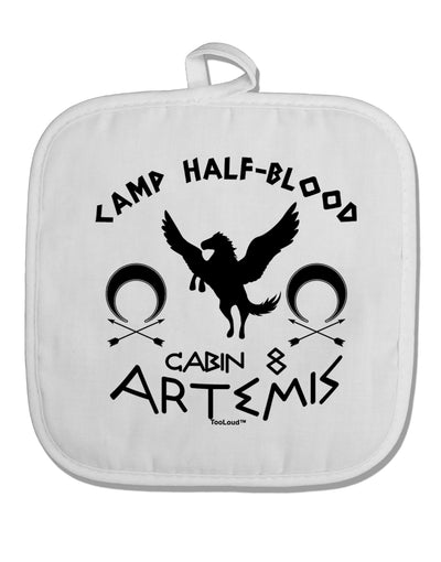 Camp Half Blood Cabin 8 Artemis White Fabric Pot Holder Hot Pad by TooLoud-Pot Holder-TooLoud-White-Davson Sales