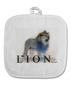 Lion Watercolor B Text White Fabric Pot Holder Hot Pad-Pot Holder-TooLoud-White-Davson Sales