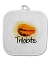 TooLoud Trilobite Fossil Watercolor Text White Fabric Pot Holder Hot Pad-Pot Holder-TooLoud-White-Davson Sales