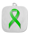 Lyme Disease Awareness Ribbon - Lime Green White Fabric Pot Holder Hot Pad-Pot Holder-TooLoud-White-Davson Sales