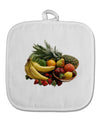 Fruit Basket Still Life White Fabric Pot Holder Hot Pad-Pot Holder-TooLoud-White-Davson Sales