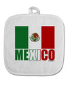 Mexican Flag - Mexico Text White Fabric Pot Holder Hot Pad by TooLoud-Pot Holder-TooLoud-White-Davson Sales