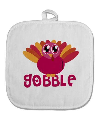 Cute Gobble Turkey Pink White Fabric Pot Holder Hot Pad-Pot Holder-TooLoud-White-Davson Sales