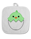 Cute Hatching Chick - Green White Fabric Pot Holder Hot Pad by TooLoud-Pot Holder-TooLoud-White-Davson Sales