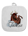 Taurus Color Illustration White Fabric Pot Holder Hot Pad-Pot Holder-TooLoud-White-Davson Sales