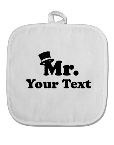 Personalized Mr Classy White Fabric Pot Holder Hot Pad by TooLoud-Pot Holder-TooLoud-White-Davson Sales