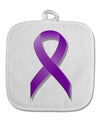 Crohn’s Disease Awareness Ribbon - Purple White Fabric Pot Holder Hot Pad-Pot Holder-TooLoud-White-Davson Sales