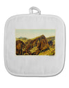 Arizona Mountains Watercolor White Fabric Pot Holder Hot Pad-Pot Holder-TooLoud-White-Davson Sales