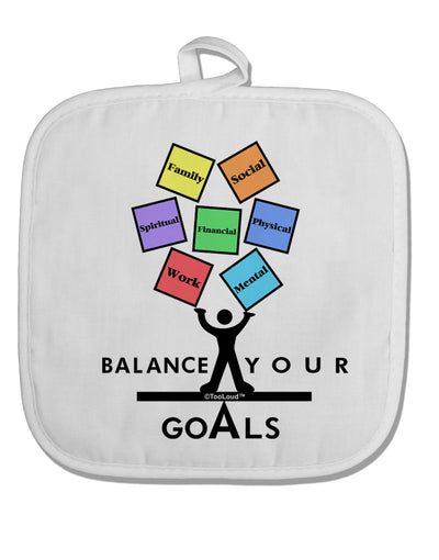 Balance Your Goals White Fabric Pot Holder Hot Pad-Pot Holder-TooLoud-White-Davson Sales