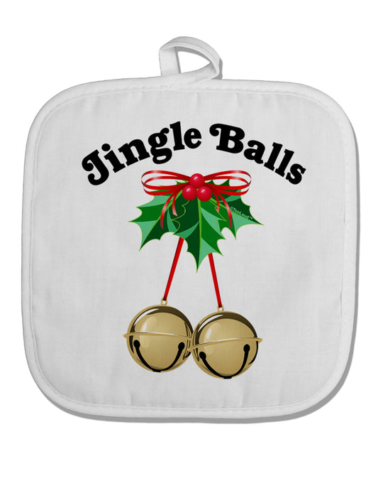 Jingle Balls with Text White Fabric Pot Holder Hot Pad-Pot Holder-TooLoud-White-Davson Sales