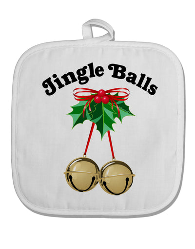 Jingle Balls with Text White Fabric Pot Holder Hot Pad-Pot Holder-TooLoud-White-Davson Sales