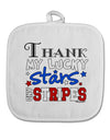 Thank My Lucky Stars and Stripes Color White Fabric Pot Holder Hot Pad by TooLoud-Pot Holder-TooLoud-White-Davson Sales