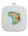 Rainbow Trout WaterColor White Fabric Pot Holder Hot Pad-Pot Holder-TooLoud-White-Davson Sales