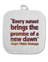 Emerson Sunset Quote White Fabric Pot Holder Hot Pad-Pot Holder-TooLoud-Davson Sales