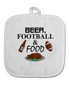 Beer Football Food White Fabric Pot Holder Hot Pad-Pot Holder-TooLoud-White-Davson Sales