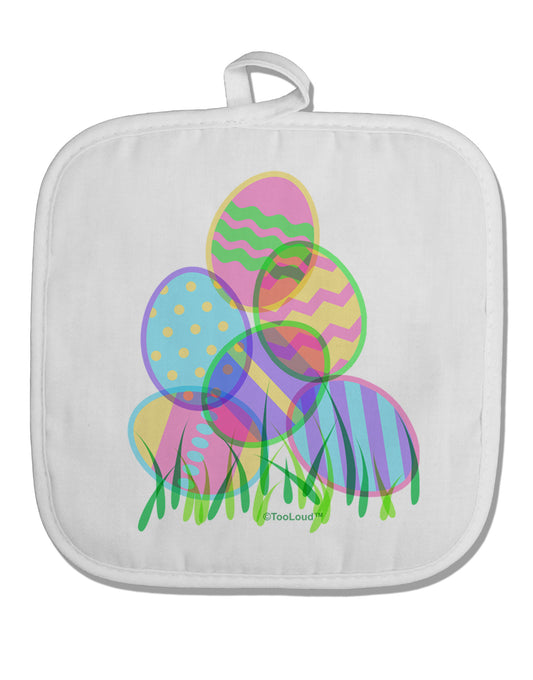 Gel Look Easter Eggs White Fabric Pot Holder Hot Pad-Pot Holder-TooLoud-White-Davson Sales