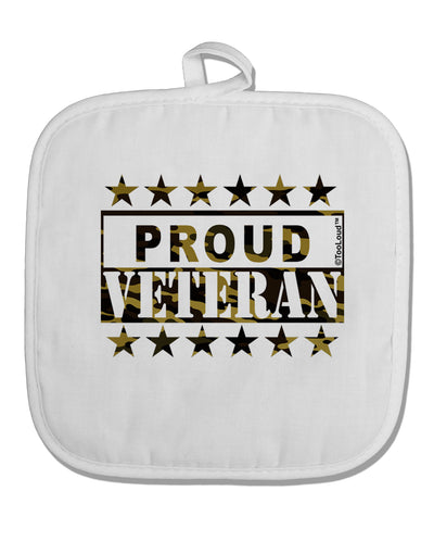 Proud Veteran Camo White Fabric Pot Holder Hot Pad-Pot Holder-TooLoud-White-Davson Sales