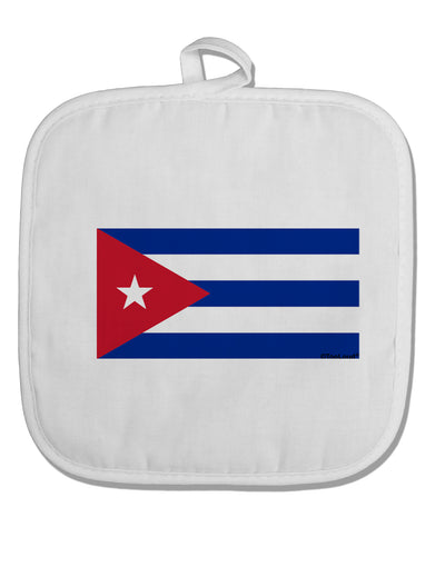 Cuba Flag Cubana White Fabric Pot Holder Hot Pad by TooLoud-Pot Holder-TooLoud-White-Davson Sales