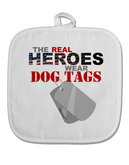 Heroes Dog Tags White Fabric Pot Holder Hot Pad-Pot Holder-TooLoud-White-Davson Sales