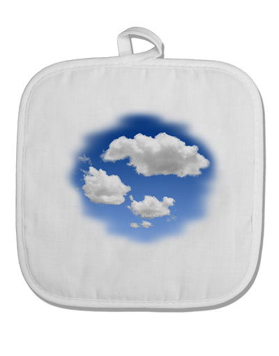 Blue Sky Puffy Clouds White Fabric Pot Holder Hot Pad-Pot Holder-TooLoud-White-Davson Sales