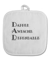 DAD - Acronym White Fabric Pot Holder Hot Pad by TooLoud-Pot Holder-TooLoud-White-Davson Sales