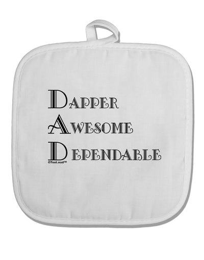 DAD - Acronym White Fabric Pot Holder Hot Pad by TooLoud-Pot Holder-TooLoud-White-Davson Sales